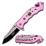 Tac-Force - Spring Assisted Knife - TF-498PEM EMT RESCUE EDC PINK LADIES WOMENS