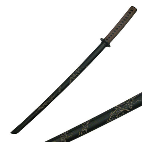 BladesUSA - BOKKEN Martial Arts Training Equipment - Samurai Wooden Training Sword with Engraved Dragon - 1807D