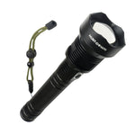 Hunt-Down High Powered Top Bright Focus Self-Defence 2000 Lumens Black Flashlight